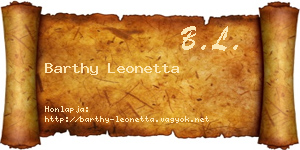Barthy Leonetta névjegykártya